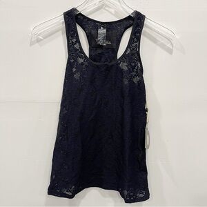 Body Rock Sport Black Lace Sheer Tank Top XS